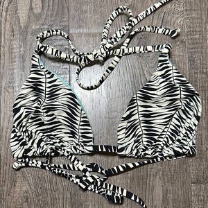 Roxy Zebra tropic Bikini Top - Black and White